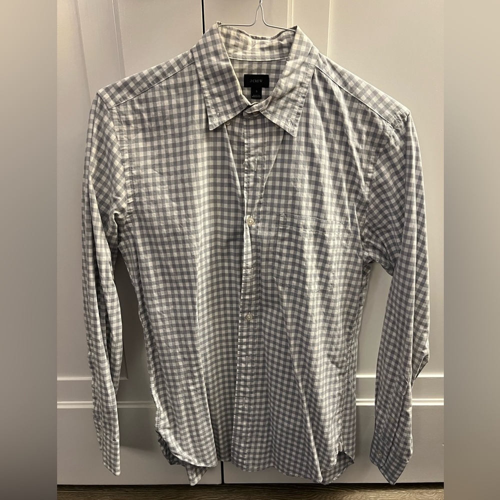 J Crew gingham button down size Small